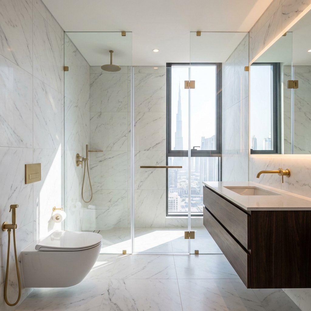 Luxury bathroom renovation plumbing