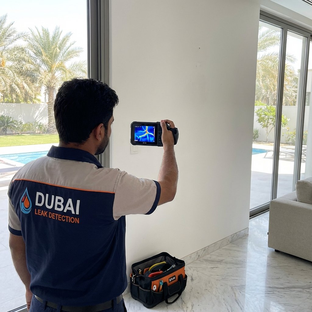 Thermal imaging leak detection in villa