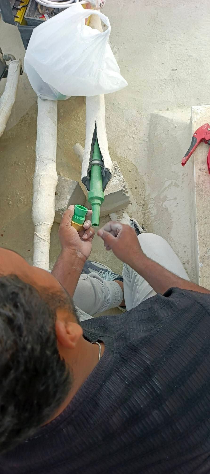 Under-sink kitchen drain plumbing repair Dubai