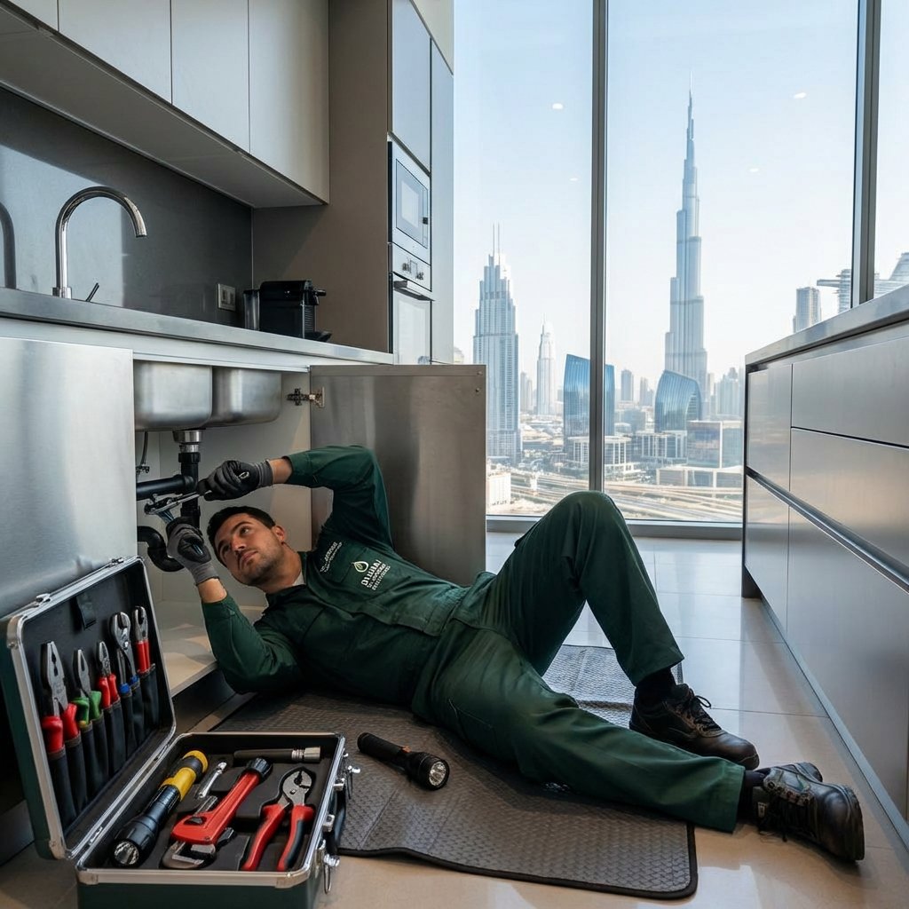 Kitchen sink repair in Dubai apartment